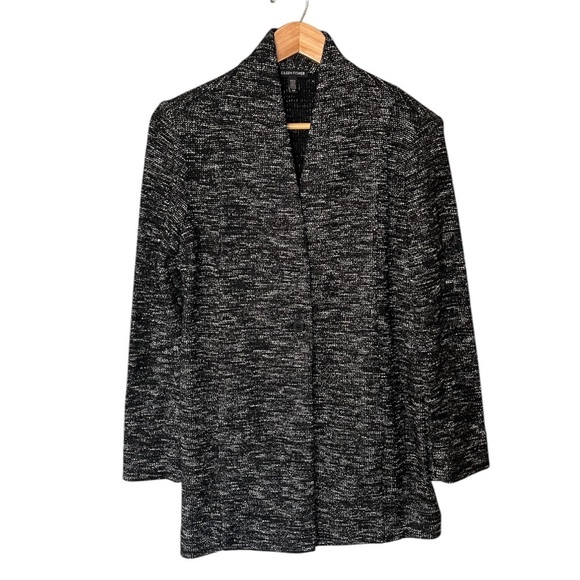 Eileen Fisher Micro Tweed Knit Single Button Sweater Blazer - Picture 2 of 10